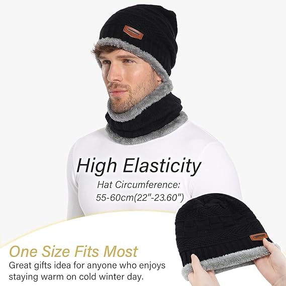Winter Cap with Neck Warmer Set (Mix Colour)