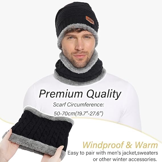 Winter Cap with Neck Warmer Set (Mix Colour)