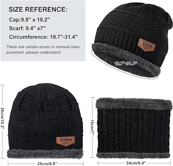 Winter Cap with Neck Warmer Set (Mix Colour)