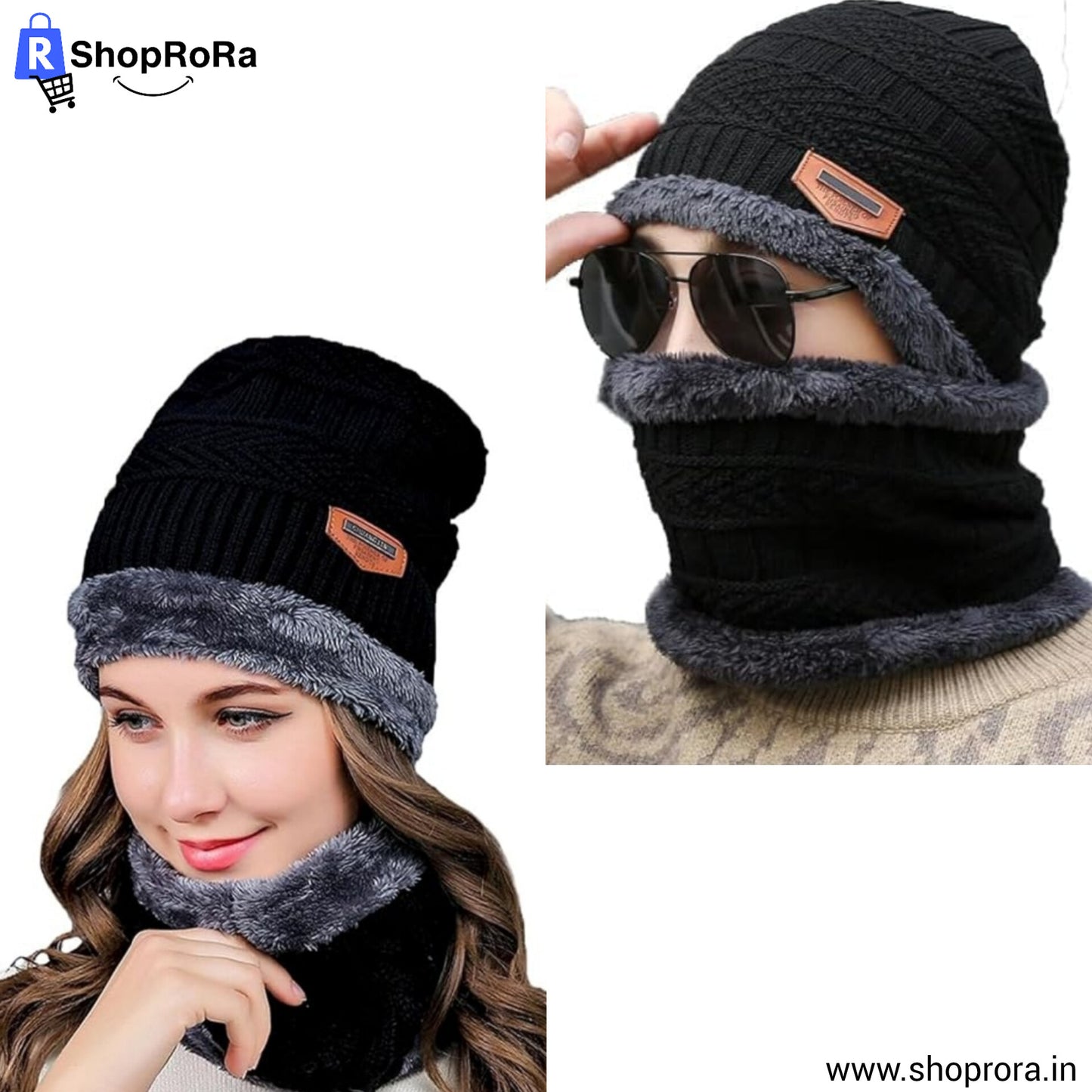 Winter Cap with Neck Warmer Set (Mix Colour)
